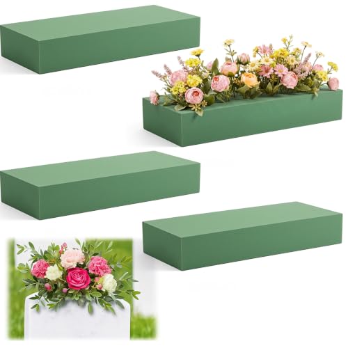 8 Pcs Green Reusable Floral Foam Blocks Water Weather Resistant Dry Floral Foam for Artificial Flower Arrangements Outdoor Hanging Florist Plant Bases for DIY Wedding
