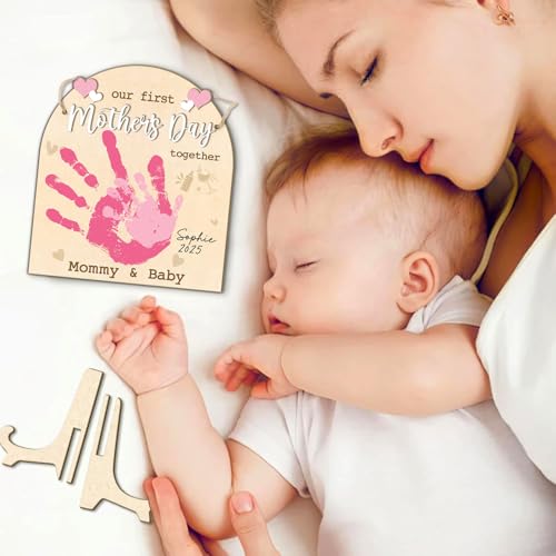 DIY Custom Our First Mother's Day Together Mommy & Baby Handprint Signs