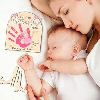 DIY Custom Our First Mother's Day Together Mommy & Baby Handprint Signs