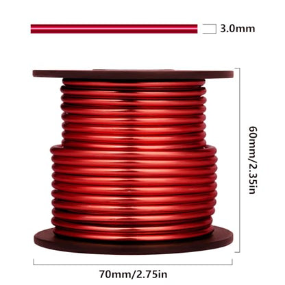 32.8FT 8 Gauge Bendable Red Aluminum Craft Wire for Jewelry Making Craft (32.8 Foot)