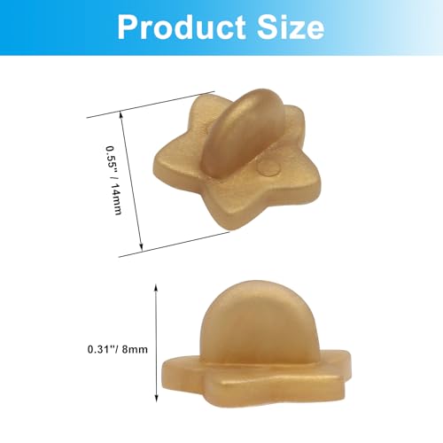 100 Pack Gold Star Shape Rubber Pin Backs (100 Count)