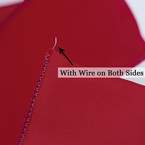Red Velvet Wired Ribbon 2.5 Inch Wide Red Ribbons 25 Yards Spool Velvet Christmas Ribbon Red Wired Ribbons for Christmas Tree (75 Foot)