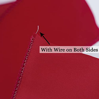 Red Velvet Wired Ribbon 2.5 Inch Wide Red Ribbons 25 Yards Spool Velvet Christmas Ribbon Red Wired Ribbons for Christmas Tree (75 Foot)