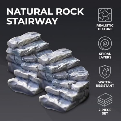 2 Pcs Curved Stone Steps Miniature Fairy Garden Accessories (2 Count)