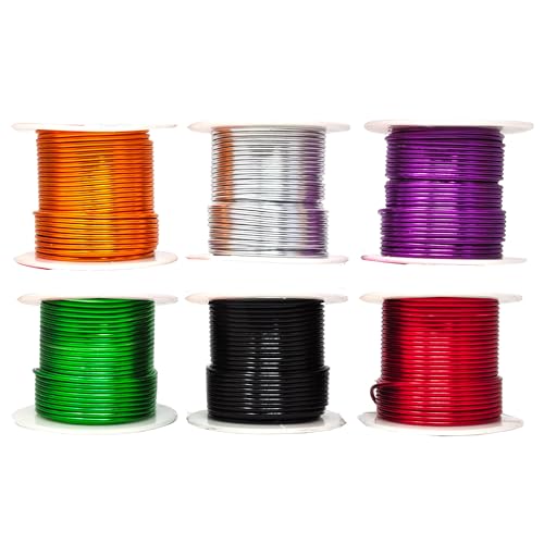 12 14 16 18 20 22 Gauge Anodized Jewelry Making Beading Floral Colored Aluminum Craft Wire Wholesale Combo 6 rolls (333 Foot)