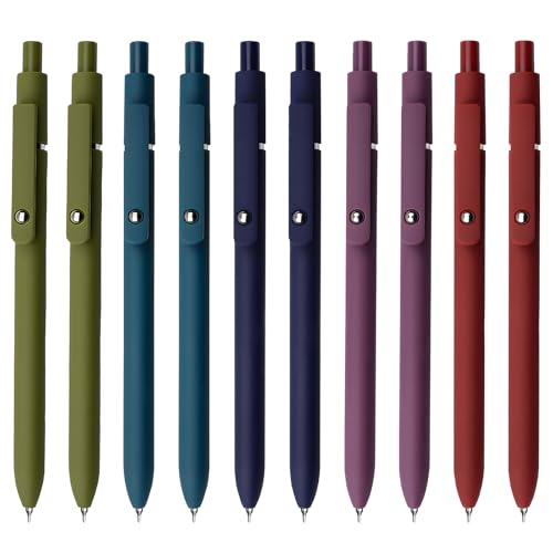 Gel Pens 10 Pcs 0.5mm Black Ink Pens Fine Point Smooth Writing Pens with Silicone Grip (10 Count)