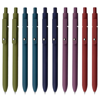 Gel Pens 10 Pcs 0.5mm Black Ink Pens Fine Point Smooth Writing Pens with Silicone Grip (10 Count)