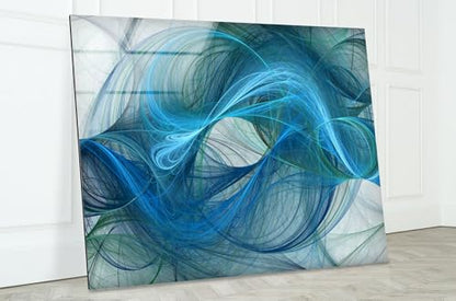 28Wx18H'' Blue Energy Abstract Wall Art