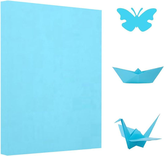 A4 Origami Paper Light Blue 100 Sheets, 8.27×11.7 inch Double Sided Color Easy Fold Big Origami Paper A4 Colored Copy Paper Thin 70gsm for Beginners, DIY handwork Art and Craft Projects (210 x 297 mm) - Crafty Corner