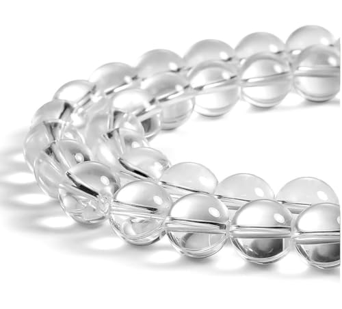 90pcs Adabele Natural Grade A Clear Crystal White Quartz Healing Gemstone 4mm Small Round Beads Gem Stone Spacer for DIY Craft Jewelry Making GE1 (89 Count)