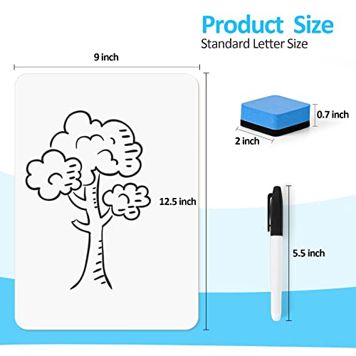 6 Pack Dry Erase Boards with 6 Erasers and 6 Markers (6 Count)