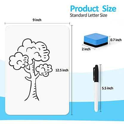 6 Pack Dry Erase Boards with 6 Erasers and 6 Markers (6 Count)