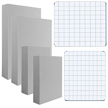 8 Pcs Stamping Foam Grey Moldable Foam with Acrylic Stamp Block Stamps Plastic Pad Cut and Dry Foam Stamping Foam Block for Sculpture