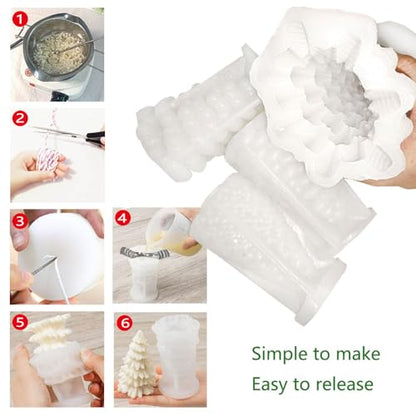 4PCS Christmas Tree Silicone Molds Kit