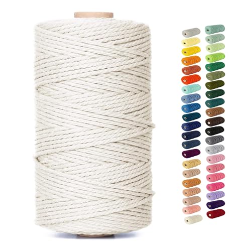 Natural Macrame Cord Colored Macrame Cord 2mm (327 Foot)