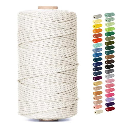 Natural Macrame Cord Colored Macrame Cord 2mm (327 Foot)