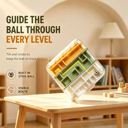 3 Layer 2 in 1 3D Rolling Ball Maze Cube