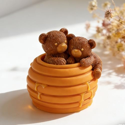 Honeycomb Bear Cylinder Candle & Resin Mold