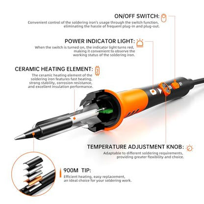 60W Adjustable Temperature Soldering Iron Kit