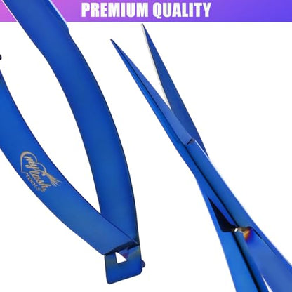 Cross Edge Spring Scissors 5 Inch straight Stainless Steel Precision Eyebrow & Eyelash Shaping & Trimming Scissor
