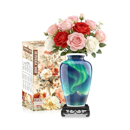 3D Puzzle Vase for Adults with 120 Plastic Pieces (120 Count)