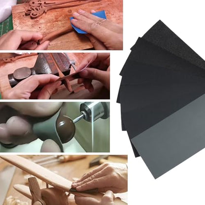 60 Pcs 9x3.6 Inch 6 Grit Mixed Packing Wet and Dry Sandpaper Sheets (60 Count)