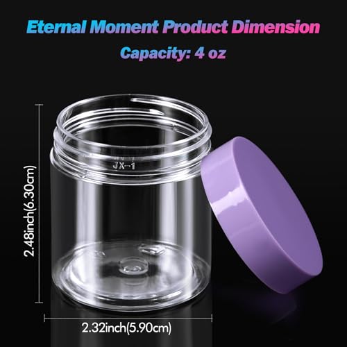 36 Pack 4 OZ Plastic Jars Clear Cosmetic Container with Lids (36 Count)