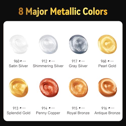 Metallic Acrylic Paint Set (5.68 Fl Oz)