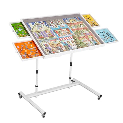1000 Piece Jigsaw Puzzle Board Table with Drawers and Cover (1000 Count)