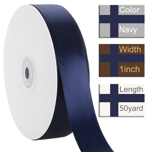 1 Inch Navy Blue Ribbon 50Yards