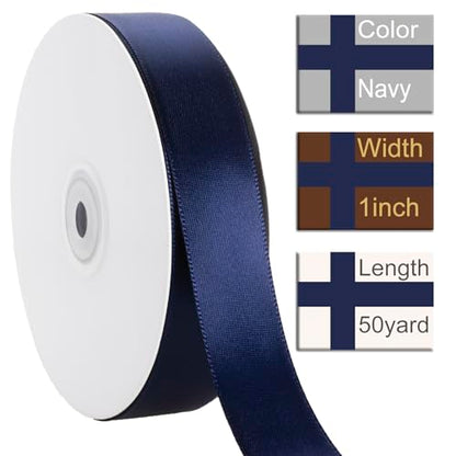 1 Inch Navy Blue Ribbon 50Yards