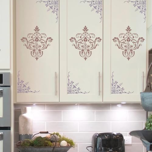 Damask Stencil Wall Stencils for Painting Large Pattern 12" (10 Count)