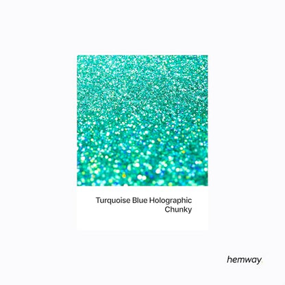 Resin Glitter Turquoise Blue Holographic 100g Chunky (3.5274 Ounce)
