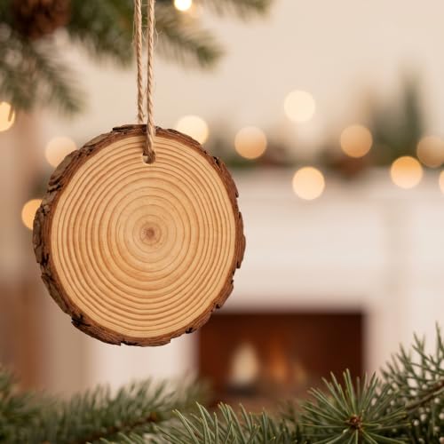 8 PCS 7 8 Inches Natural Wood Slices with Holes (8 Count)