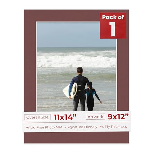 11x14 Maroon Red Mat Bevel Cut for 9x12 Photos