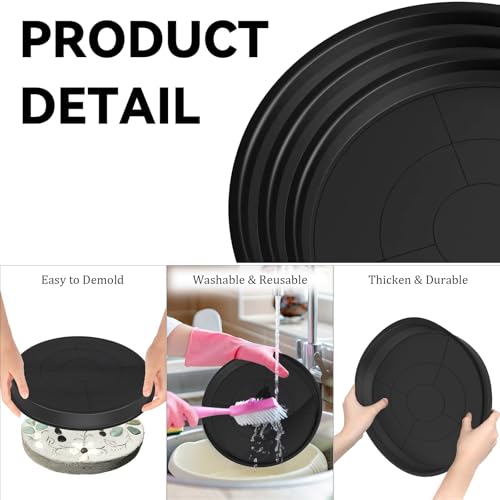 6 Pcs 3 Sizes Round DIY Concrete Stepping Stone Mold (6 Count)