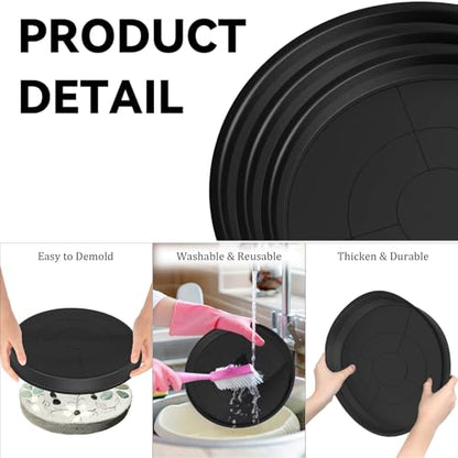 6 Pcs 3 Sizes Round DIY Concrete Stepping Stone Mold (6 Count)