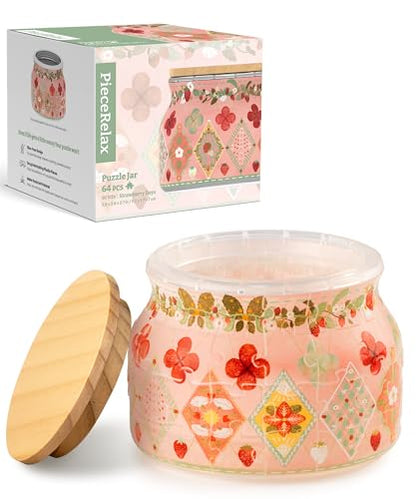 3D Puzzle Jar 64 Plastic Pieces for Adults (64 Count)