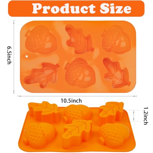 3 Pack Acorn Leaf Silicone Chocolate Molds (3 Count)