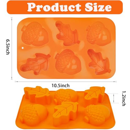 3 Pack Acorn Leaf Silicone Chocolate Molds (3 Count)