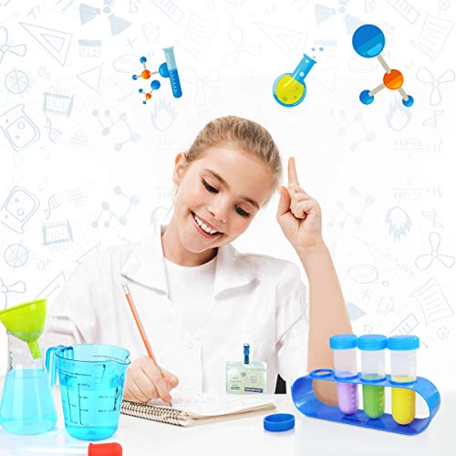 Kids Science Experiment Kit with Lab Coat Scientist Costume Dress Up and Role Play Toys Gift for Boys Girls Kids Christmas Birthday Party