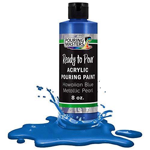 Pouring Masters Hawaiian Blue Metallic Pearl Ready to Pour Acrylic Pouring Paint (8 Fl Oz)