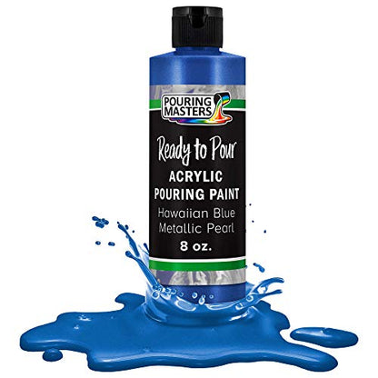 Pouring Masters Hawaiian Blue Metallic Pearl Ready to Pour Acrylic Pouring Paint (8 Fl Oz)