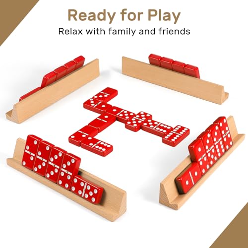 Jumbo Dominos Set for Adults with 4 Wooden Racks