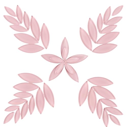Pink Leaf Mosaic Tiles for Crafts Bulk
