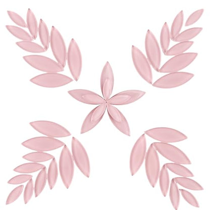 Pink Leaf Mosaic Tiles for Crafts Bulk