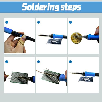 909A 90W Blue Soldering Iron Kit with LED Display & Ceramic Heater