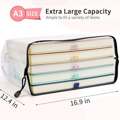 12 Pack A3 Mesh Zipper Pouch Bags