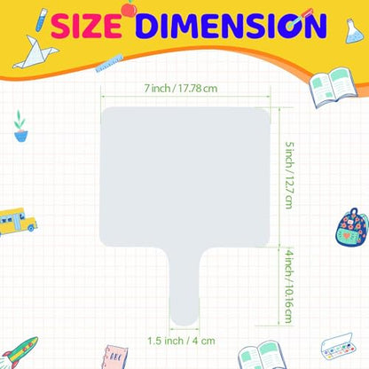 50 Pcs Dry Erase Answer Paddle 7 x 9 Inch Handheld Wooden White Board Double Sided Dry Erase Small Whiteboards for Students Classroom Games Party Auction Paddles for Bidding Meeting Voting (50 Count)
