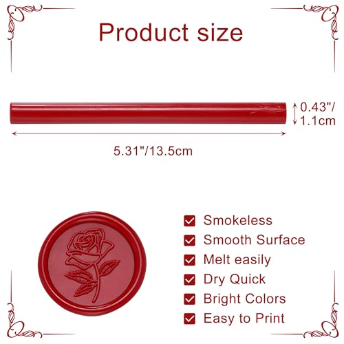 15Pcs Dark Red Glue Gun Sealing Wax Sticks for Wax Seal Stamp (15 Count)